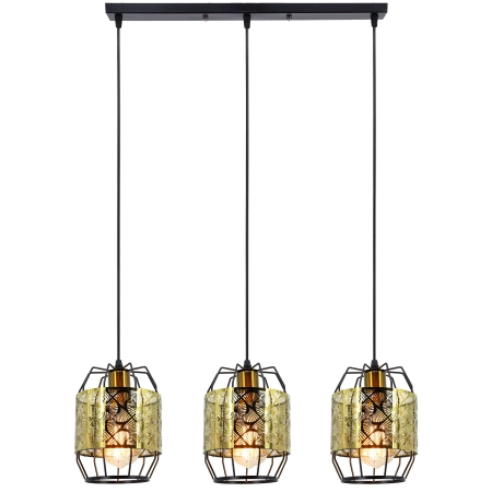 Lampa wisząca metalowa czarno-złota 3-punktowa 9317/3 z serii CENTO - Lampy Elem